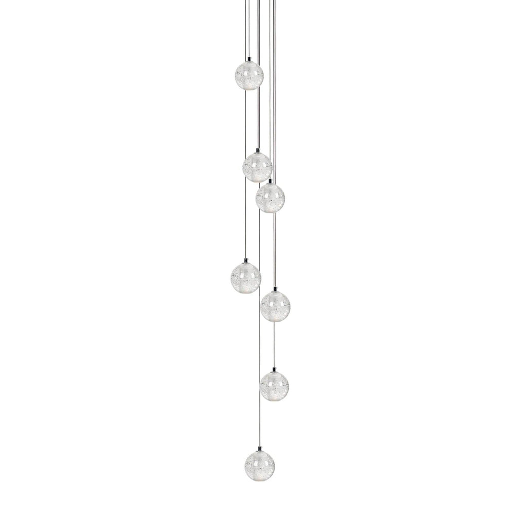 Round Lustre Groupe Suspendu Gouttes de Cristal - Neutralighting