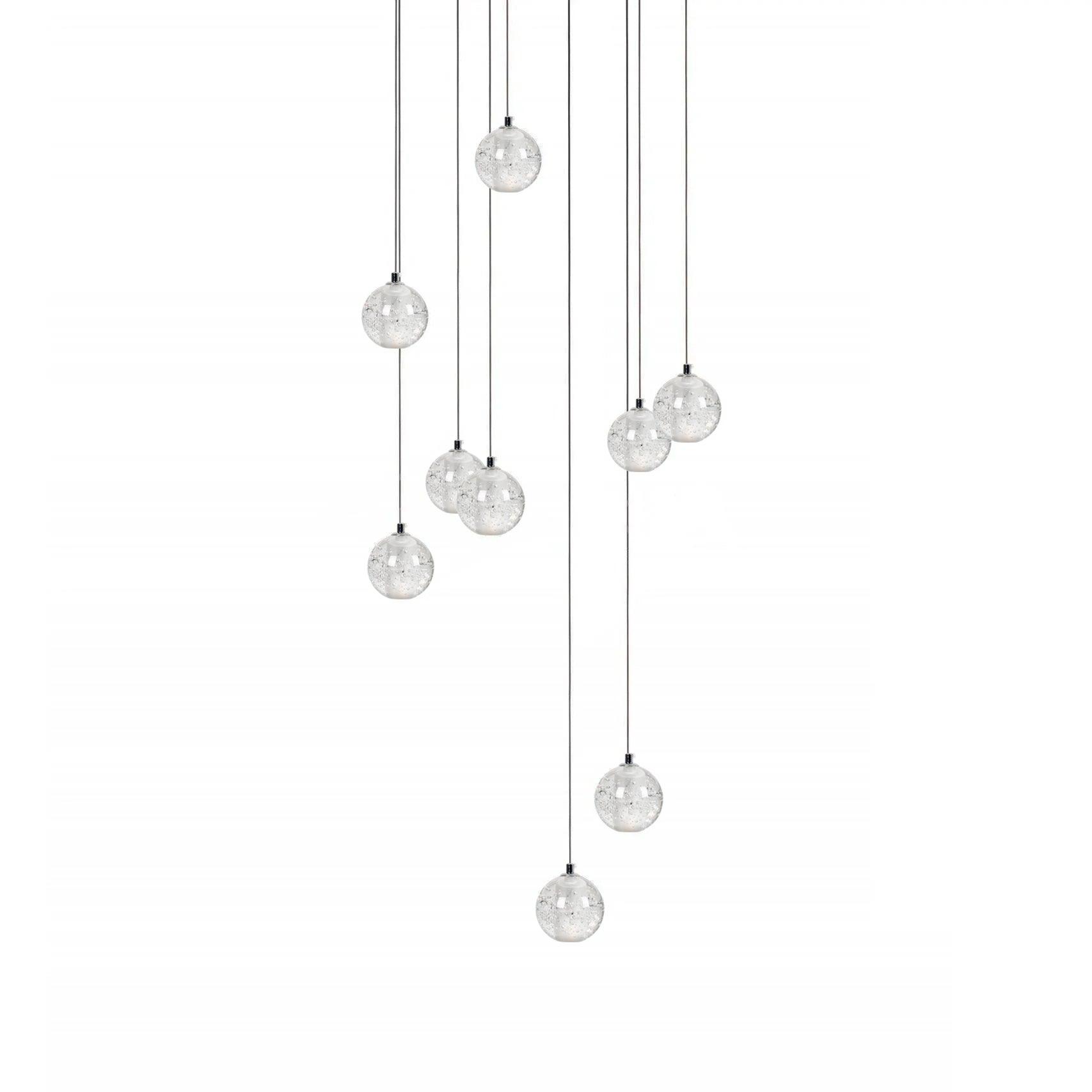 Round Lustre Groupe Suspendu Gouttes de Cristal - Neutralighting
