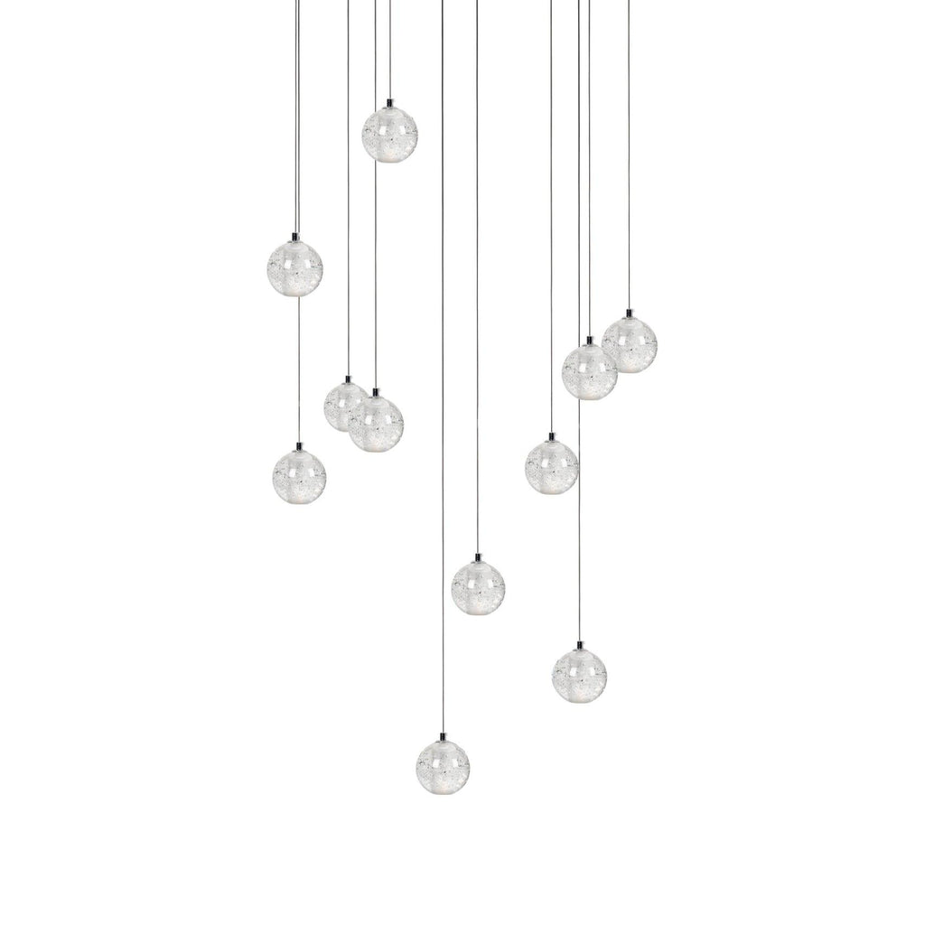 Round Lustre Groupe Suspendu Gouttes de Cristal - Neutralighting