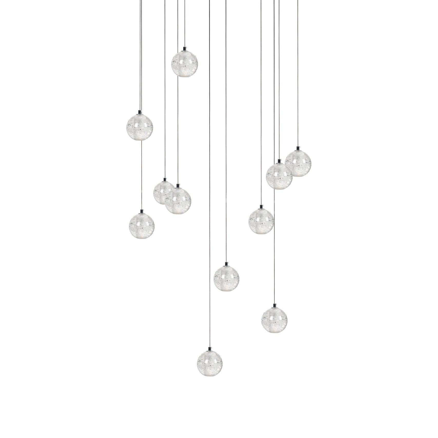 Round Lustre Groupe Suspendu Gouttes de Cristal - Neutralighting