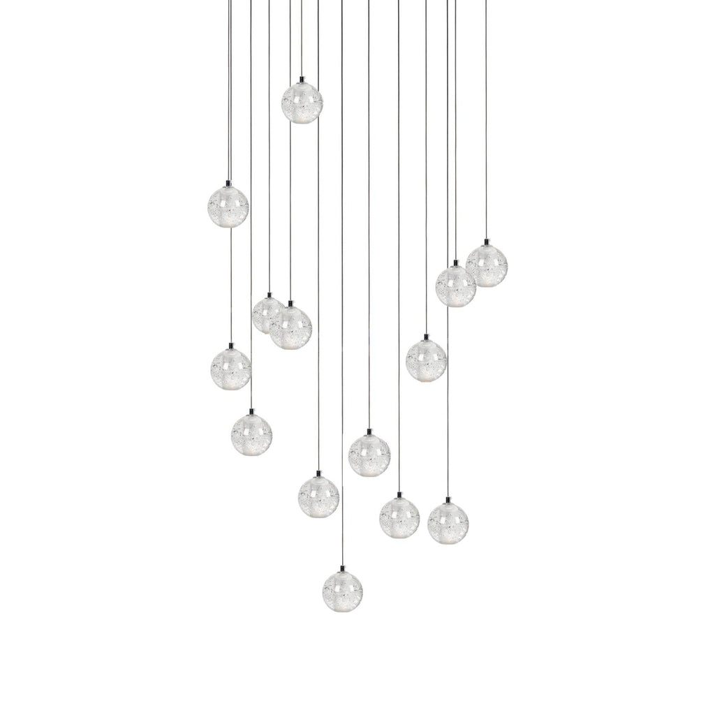 Round Lustre Groupe Suspendu Gouttes de Cristal - Neutralighting