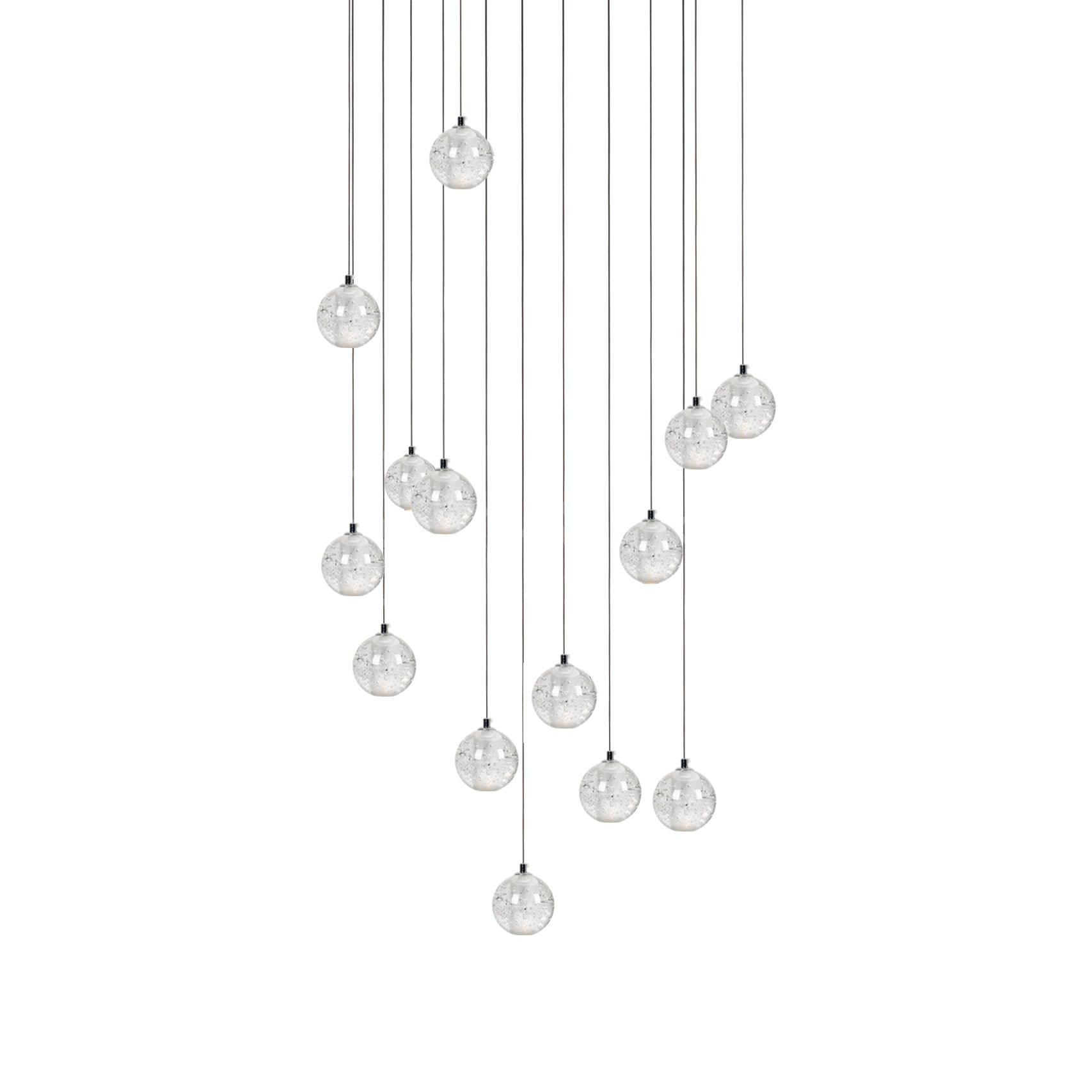 Round Lustre Groupe Suspendu Gouttes de Cristal - Neutralighting