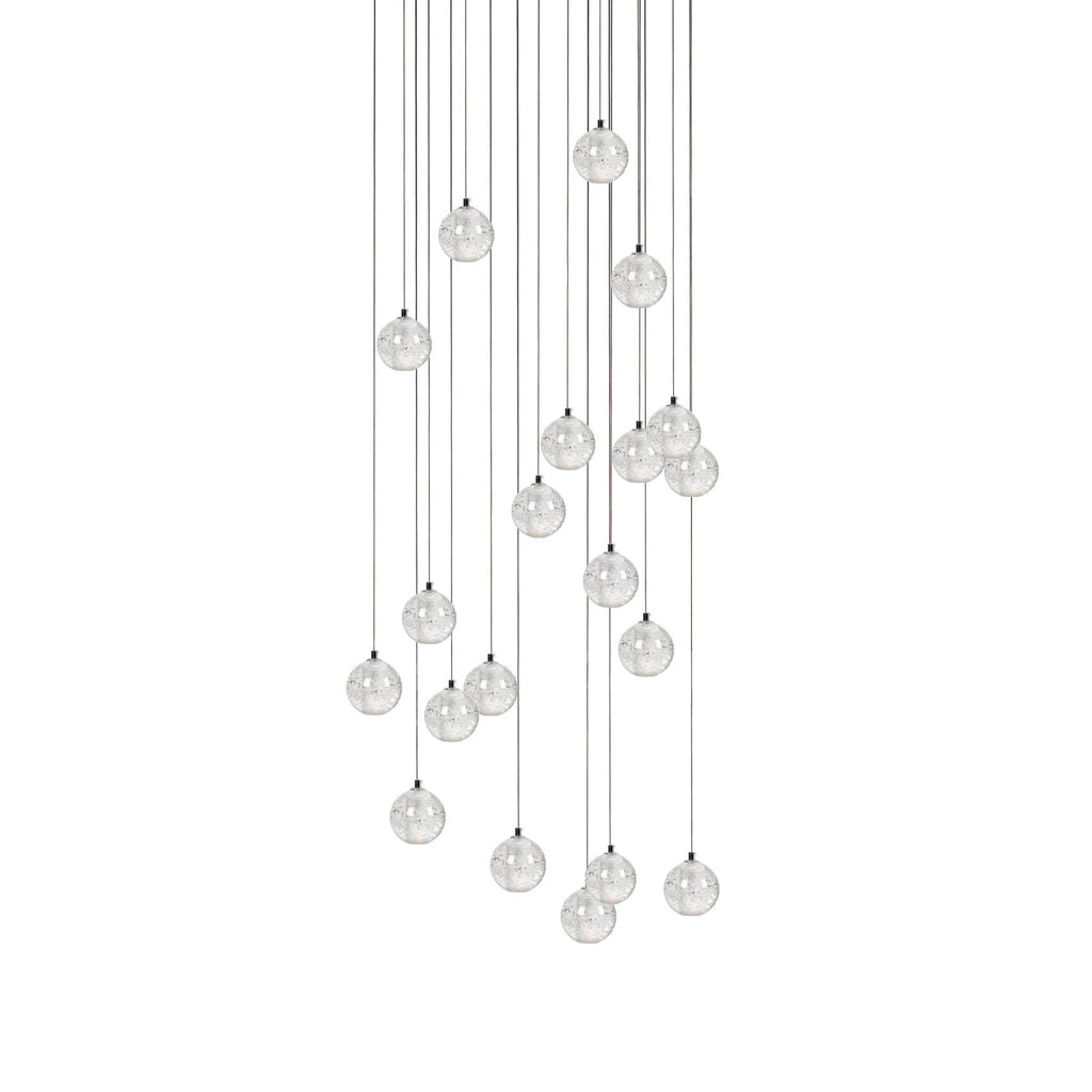 Round Lustre Groupe Suspendu Gouttes de Cristal - Neutralighting