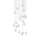 Round Lustre Groupe Suspendu Gouttes de Cristal - Neutralighting