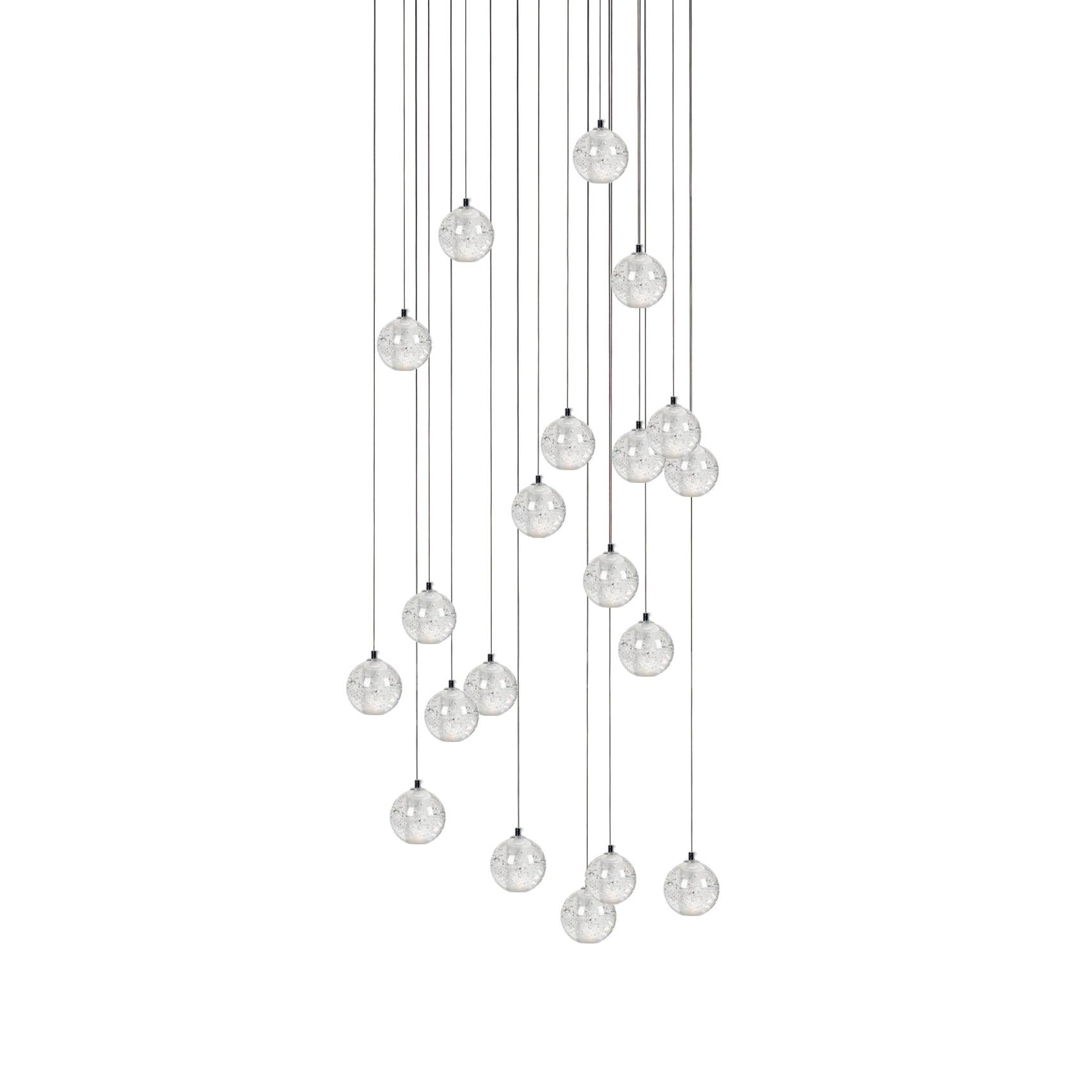 Round Lustre Groupe Suspendu Gouttes de Cristal - Neutralighting