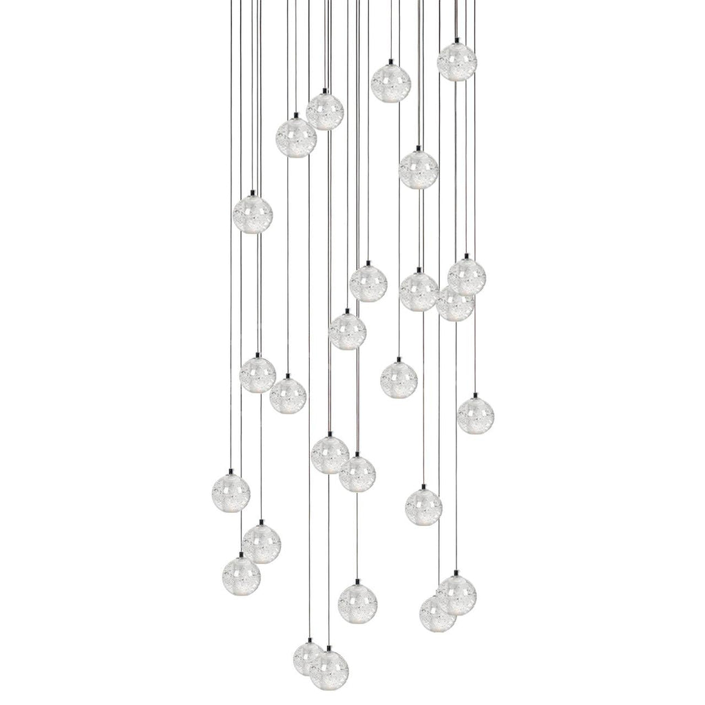 Round Lustre Groupe Suspendu Gouttes de Cristal - Neutralighting