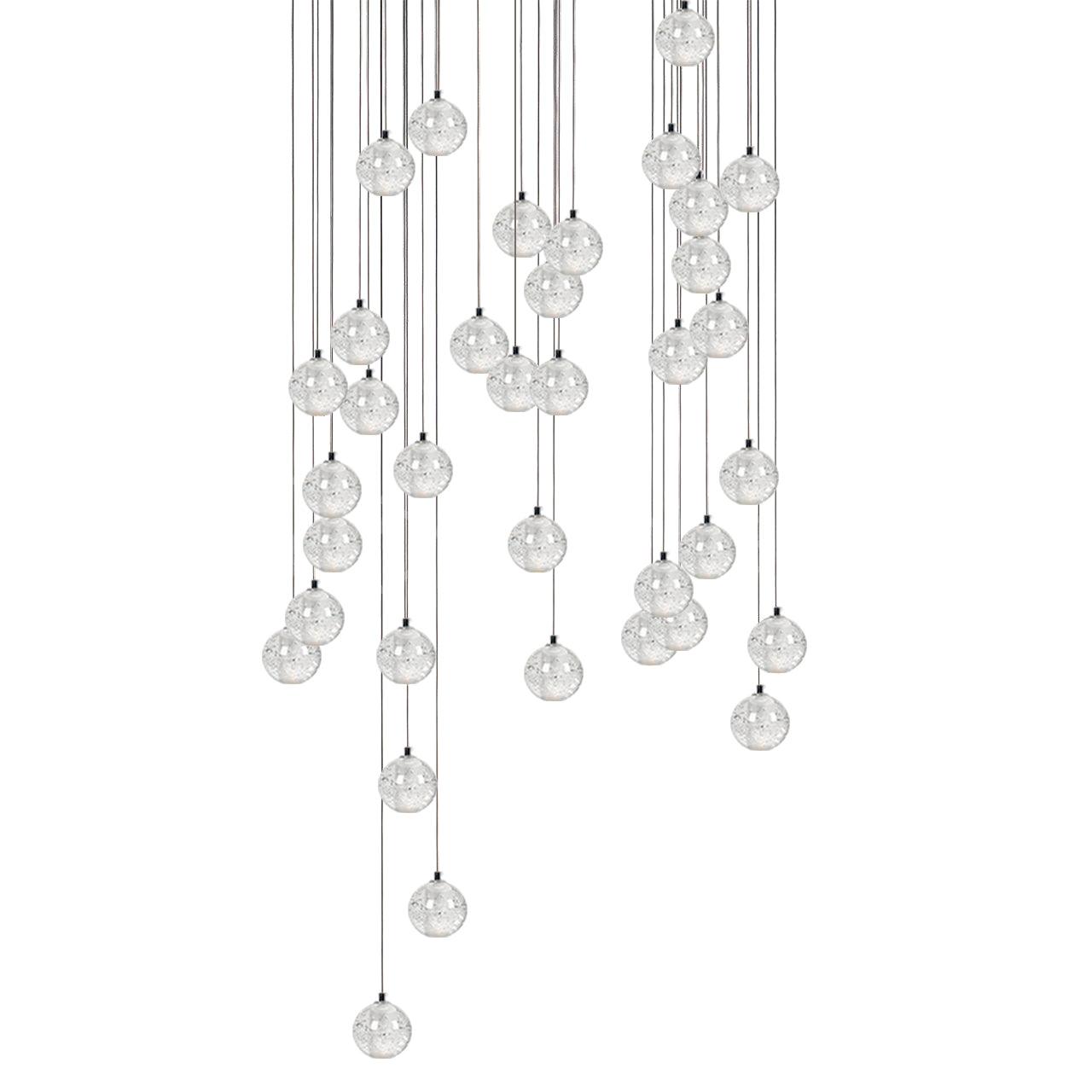 Round Lustre Groupe Suspendu Gouttes de Cristal - Neutralighting