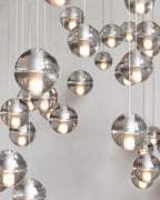 Round Lustre Groupe Suspendu Gouttes de Cristal - Neutralighting