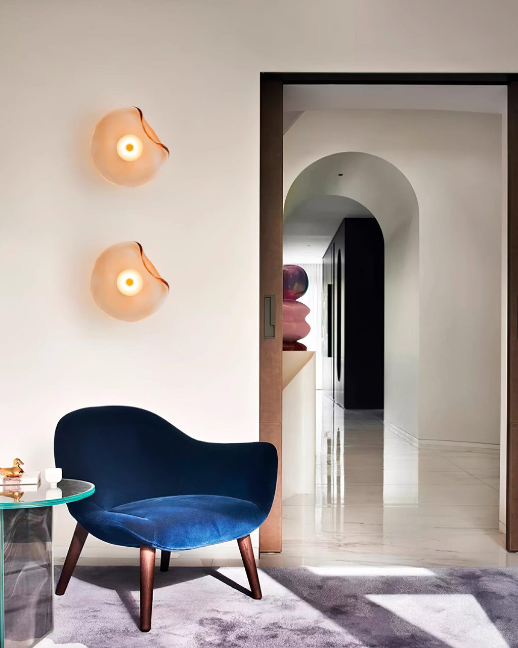 Lunara Plafonnier Élégant Verre Ambre - Neutralighting
