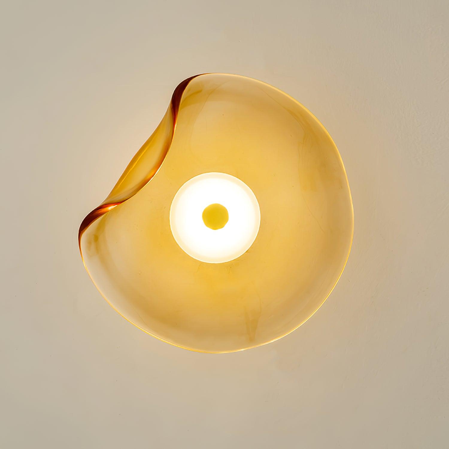 Lunara Plafonnier Élégant Verre Ambre - Neutralighting