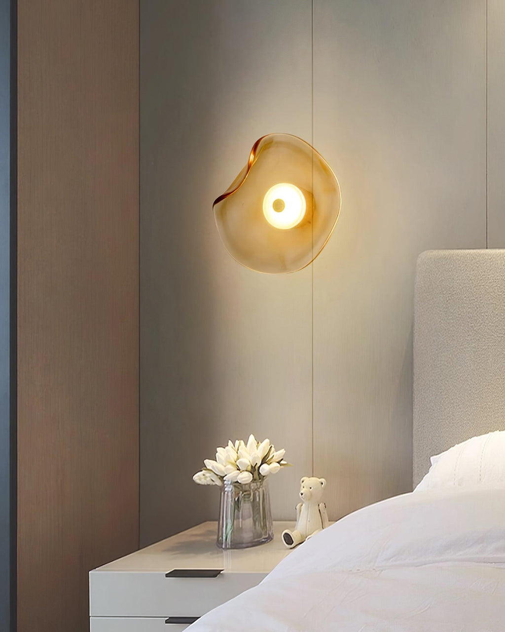 Lunara Plafonnier Élégant Verre Ambre - Neutralighting