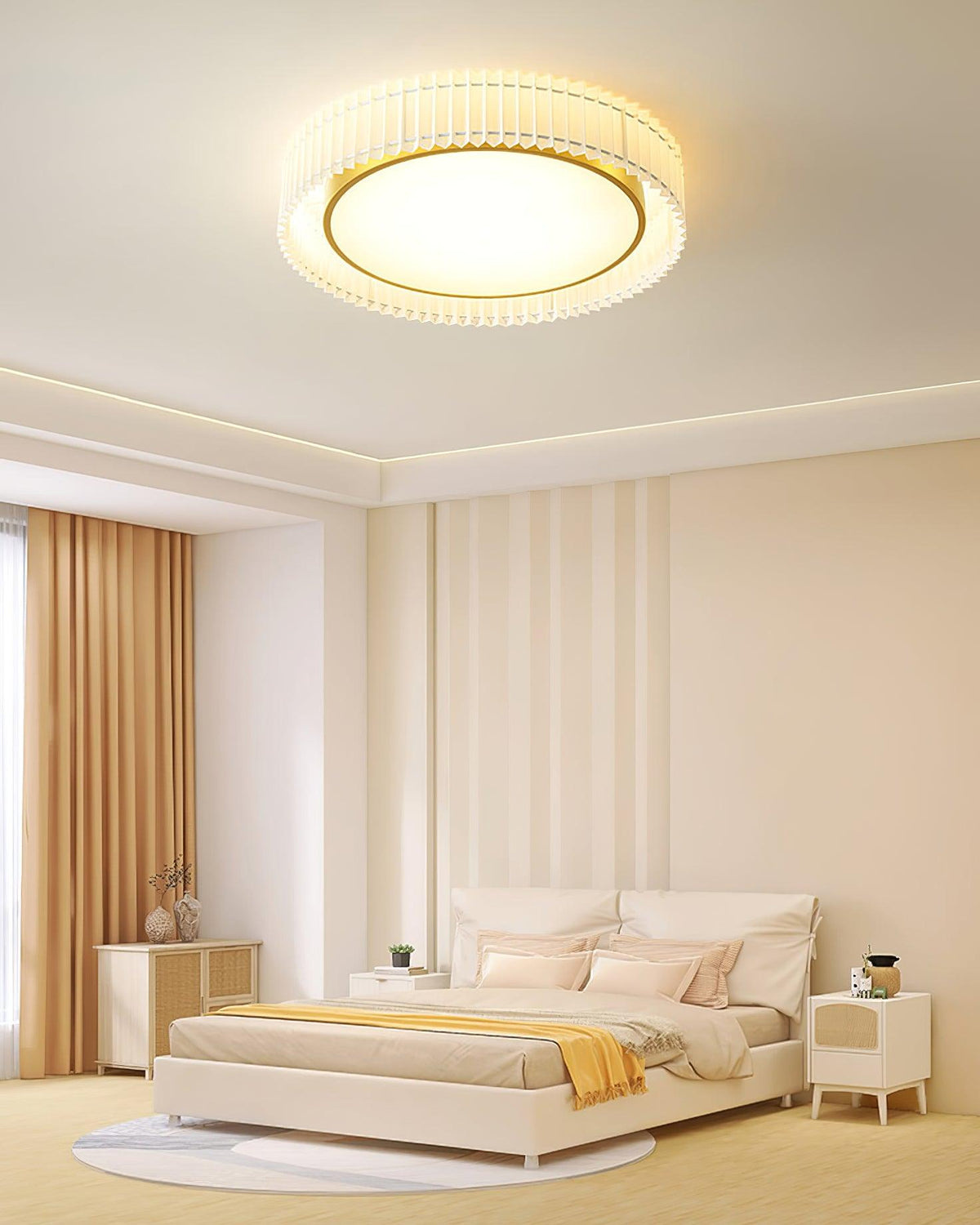 Corinila Plafonnier Ronde Plissée en Tissu - Neutralighting