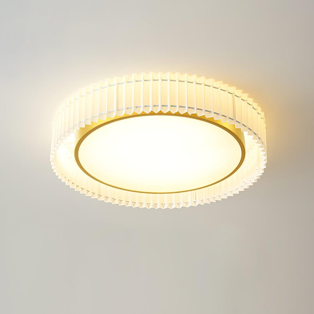 Corinila Plafonnier Ronde Plissée en Tissu - Neutralighting