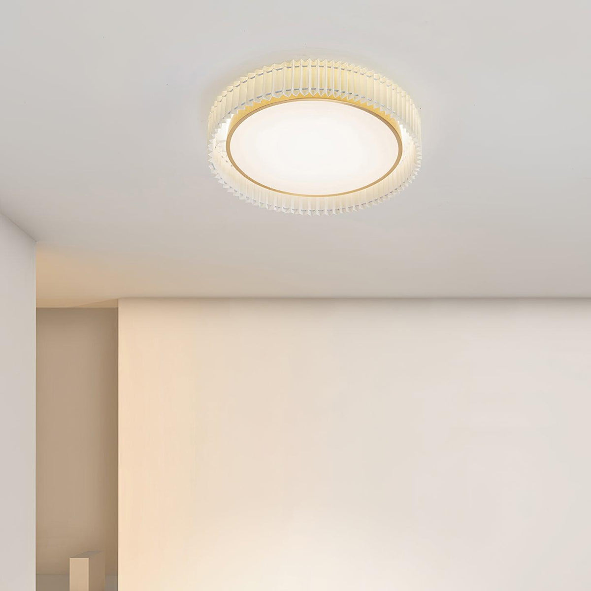 Corinila Plafonnier Ronde Plissée en Tissu - Neutralighting