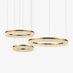 Lustra Chandelier Rond en Anneau Cristal Doré LED - Neutralighting
