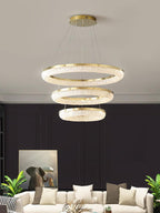 Lustra Chandelier Rond en Anneau Cristal Doré LED - Neutralighting