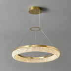 Lustra Chandelier Rond en Anneau Cristal Doré LED - Neutralighting