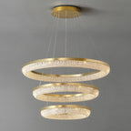 Lustra Chandelier Rond en Anneau Cristal Doré LED - Neutralighting