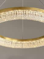 Lustra Chandelier Rond en Anneau Cristal Doré LED - Neutralighting