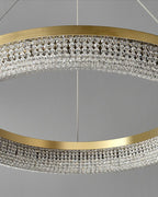 Lustra Chandelier Rond en Anneau Cristal Doré LED - Neutralighting
