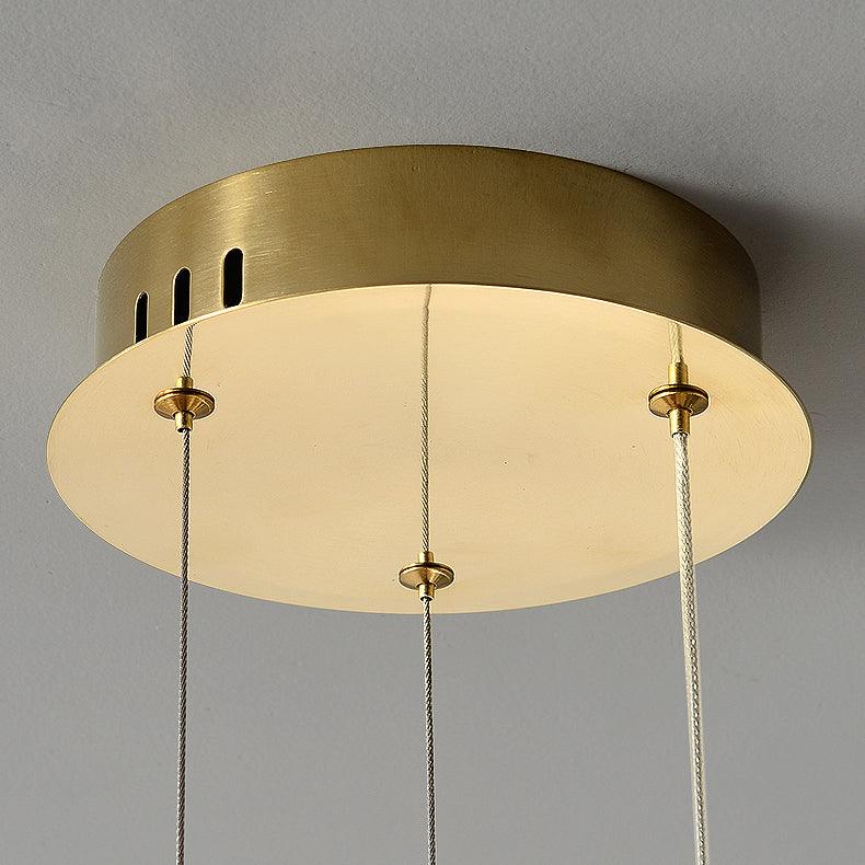 Lustra Chandelier Rond en Anneau Cristal Doré LED - Neutralighting