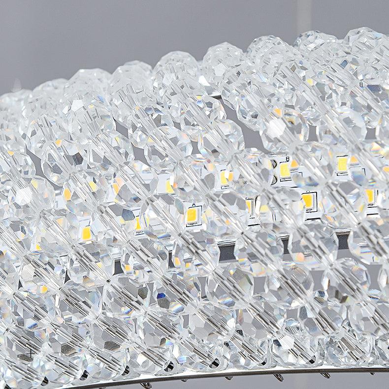 Lustra Chandelier Rond en Anneau Cristal Doré LED - Neutralighting