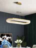 Lustra Chandelier Rond en Anneau Cristal Doré LED - Neutralighting