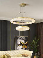 Lustra Chandelier Rond en Anneau Cristal Doré LED - Neutralighting