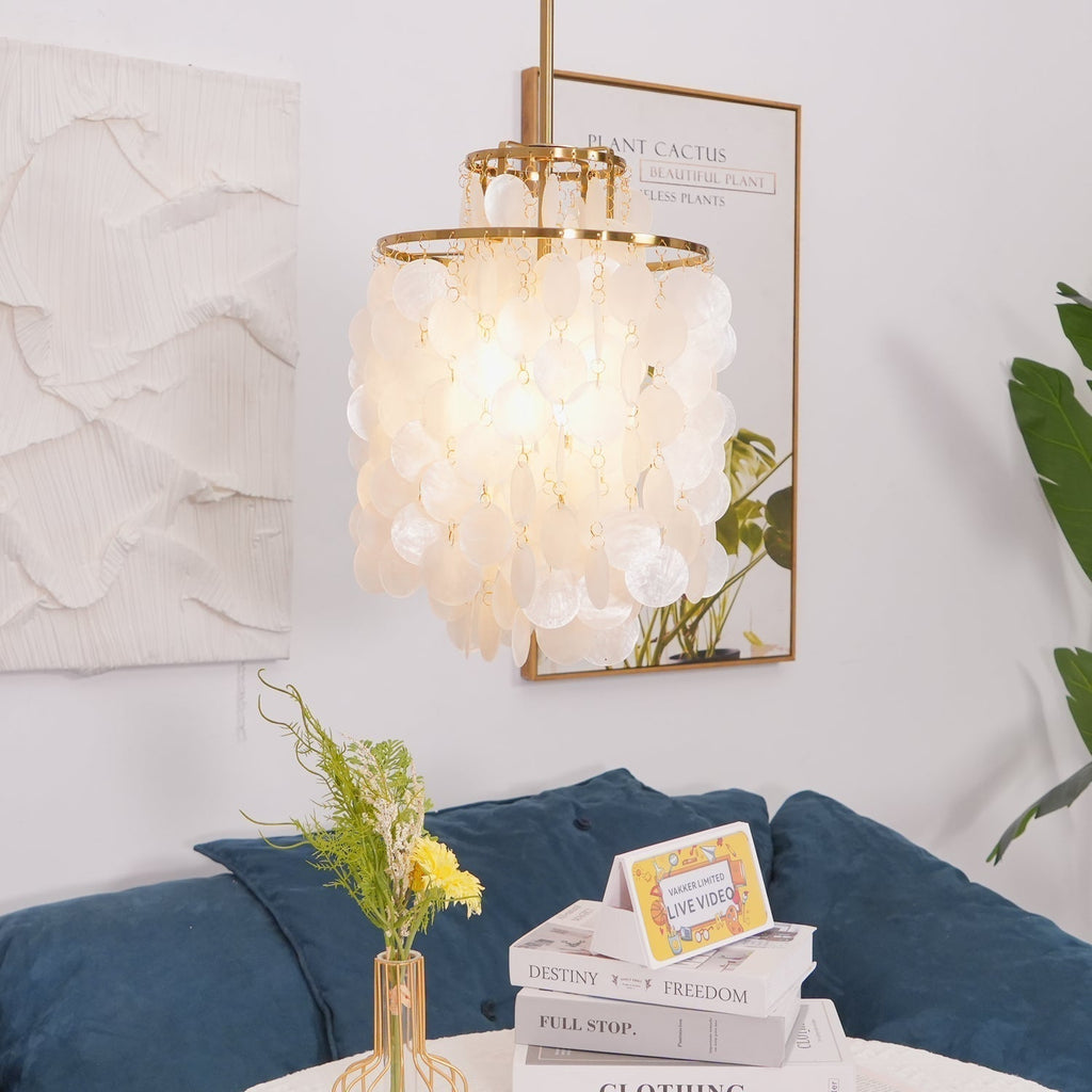 Lustra Suspension Lampe Anneau Rond en Coquillage - Neutralighting