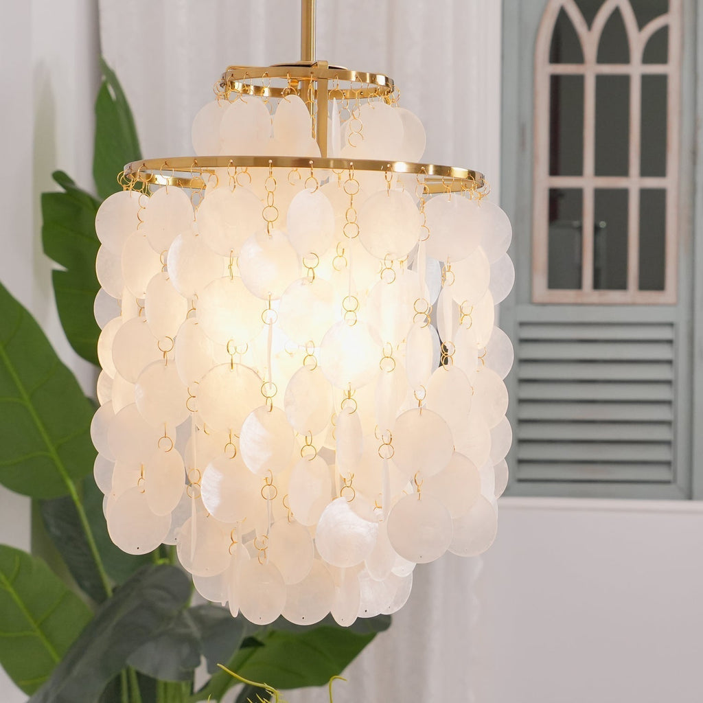 Lustra Suspension Lampe Anneau Rond en Coquillage - Neutralighting