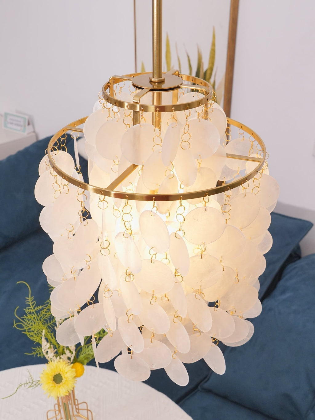 Lustra Suspension Lampe Anneau Rond en Coquillage - Neutralighting