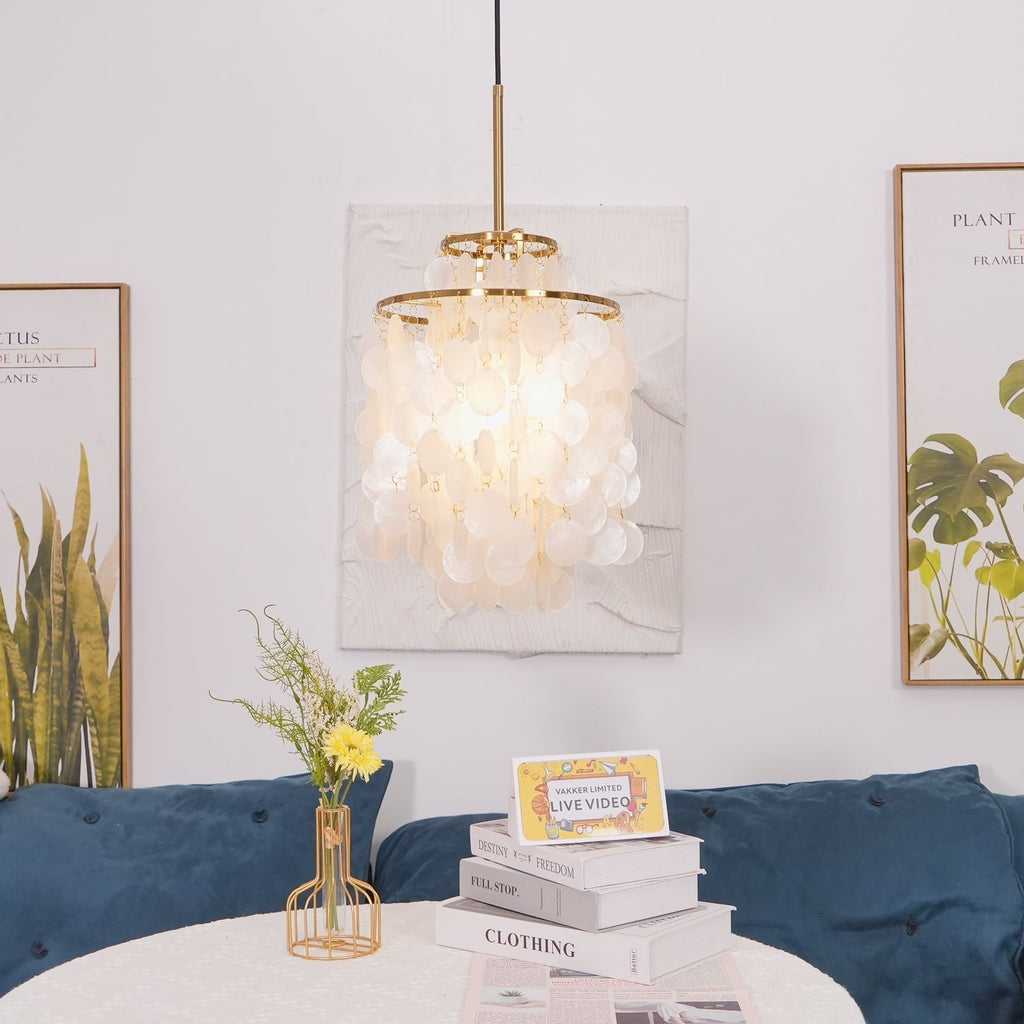 Lustra Suspension Lampe Anneau Rond en Coquillage - Neutralighting