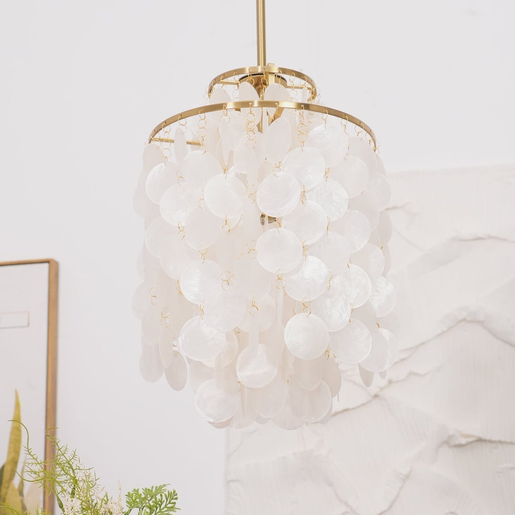Lustra Suspension Lampe Anneau Rond en Coquillage - Neutralighting