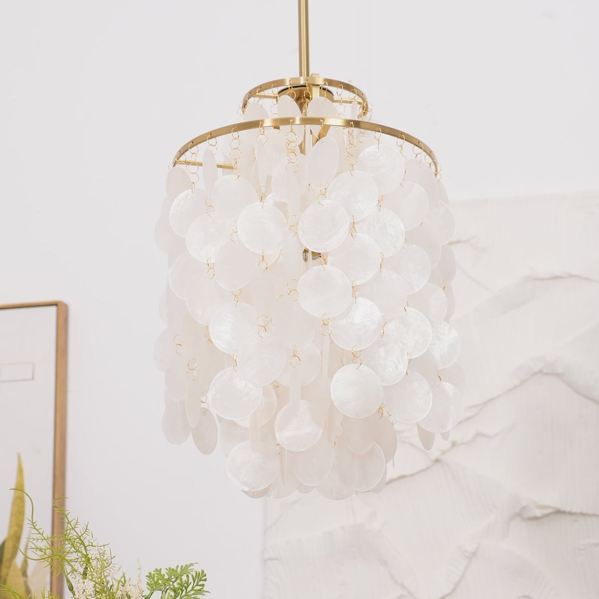 Lustra Suspension Lampe Anneau Rond en Coquillage - Neutralighting