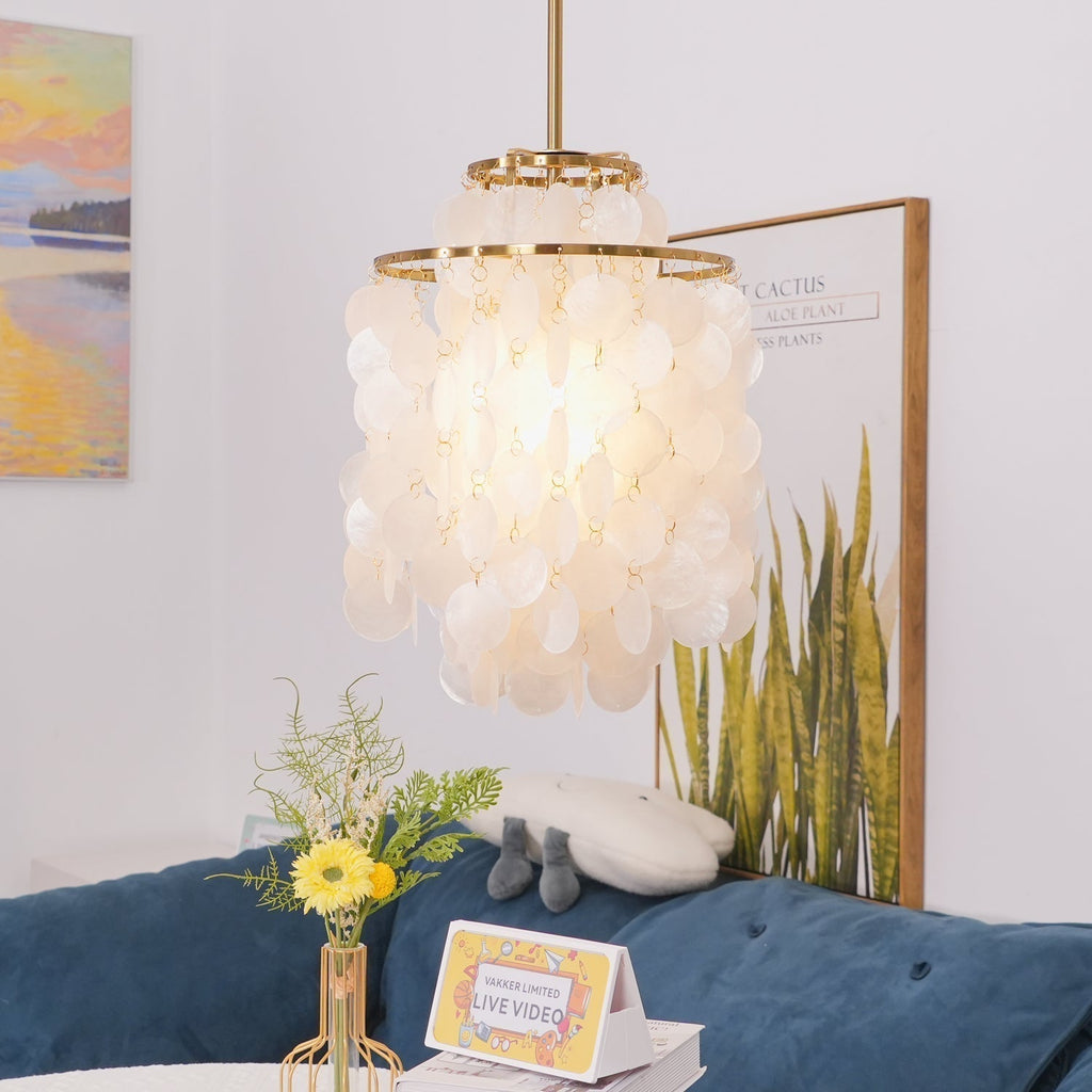 Lustra Suspension Lampe Anneau Rond en Coquillage - Neutralighting