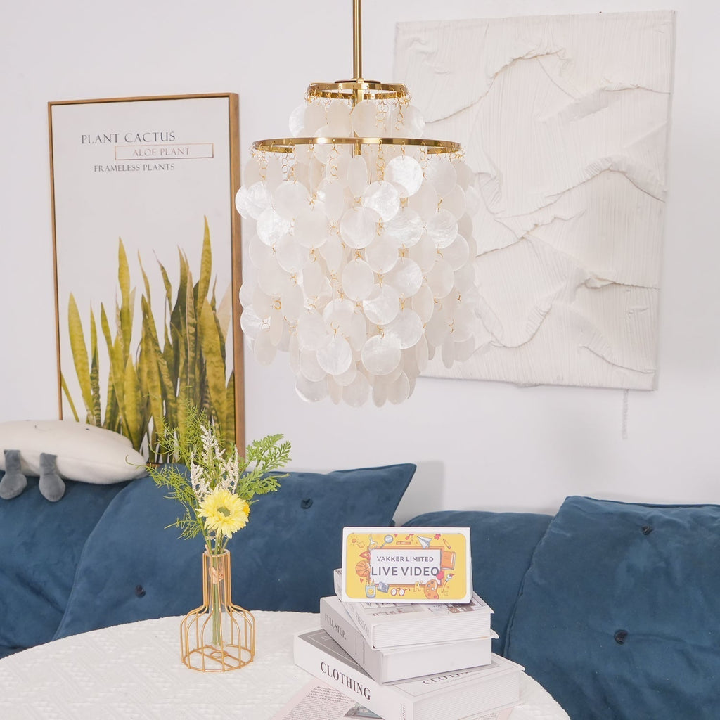 Lustra Suspension Lampe Anneau Rond en Coquillage - Neutralighting