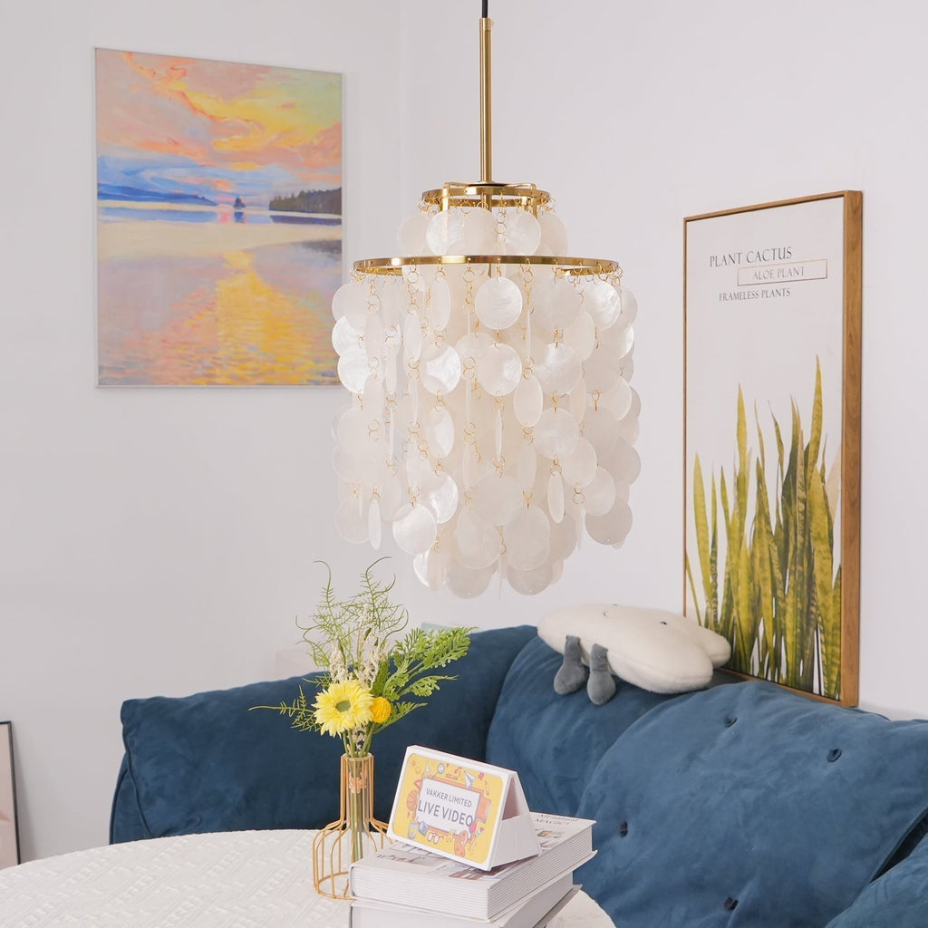 Lustra Suspension Lampe Anneau Rond en Coquillage - Neutralighting