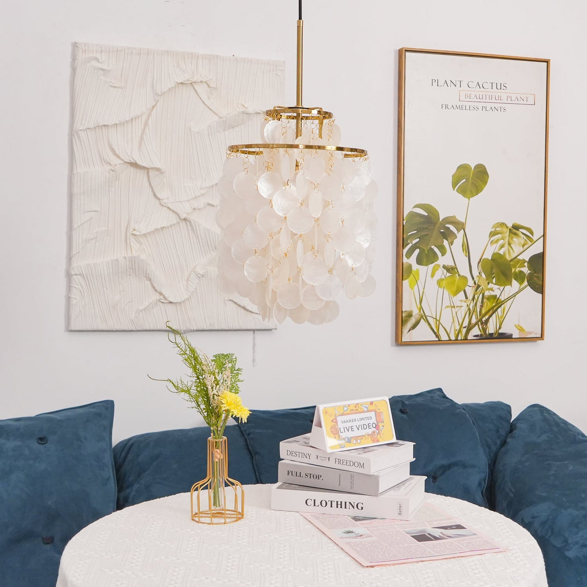 Lustra Suspension Lampe Anneau Rond en Coquillage - Neutralighting