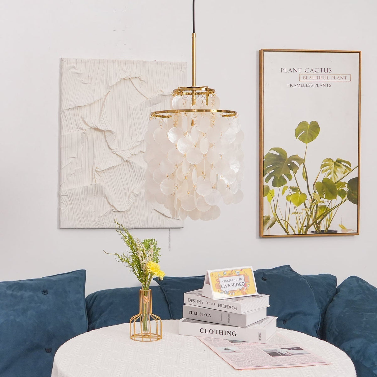 Lustra Suspension Lampe Anneau Rond en Coquillage - Neutralighting
