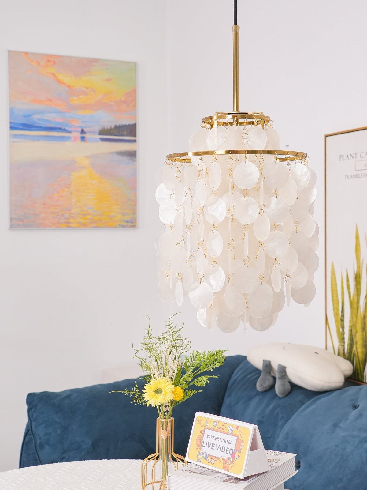 Lustra Suspension Lampe Anneau Rond en Coquillage - Neutralighting