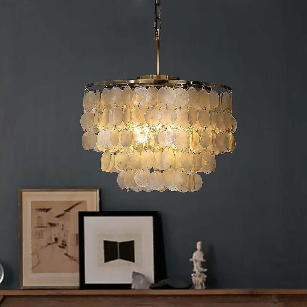 Lustra Suspension Lampe Anneau Rond en Coquillage - Neutralighting
