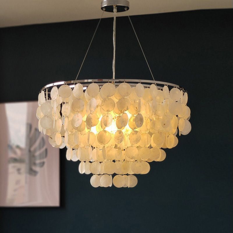 Lustra Suspension Lampe Anneau Rond en Coquillage - Neutralighting