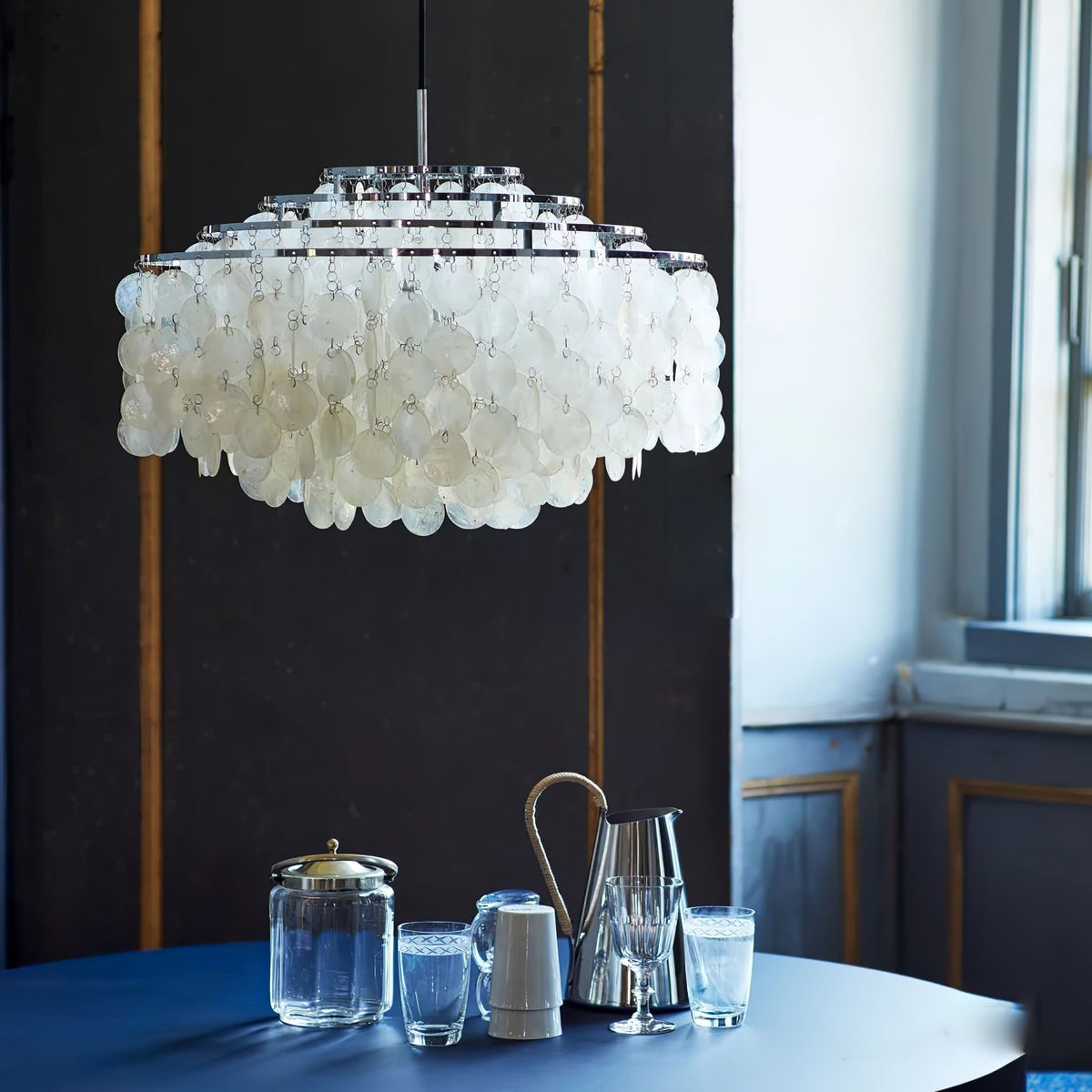 Lustra Suspension Lampe Anneau Rond en Coquillage - Neutralighting