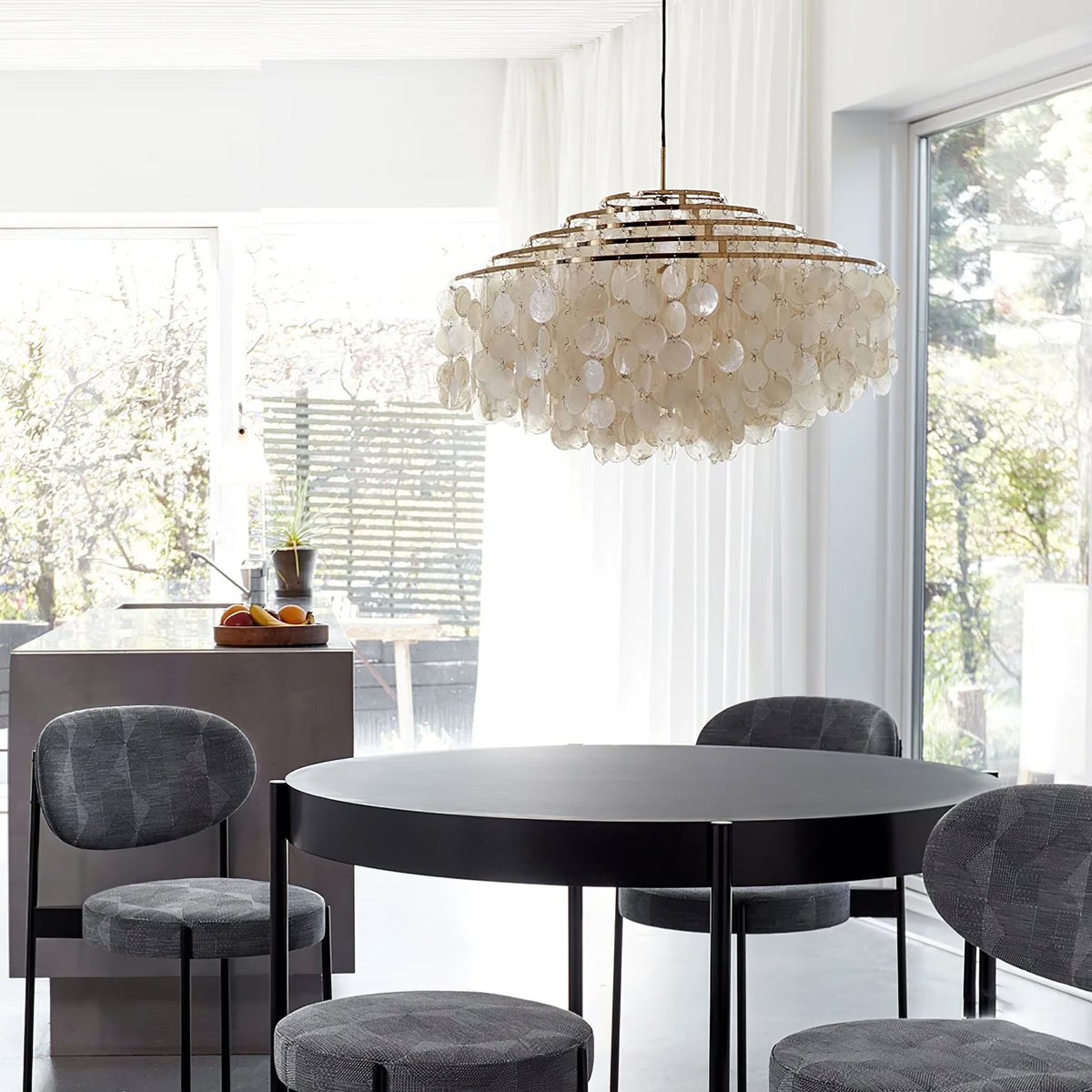 Lustra Suspension Lampe Anneau Rond en Coquillage - Neutralighting