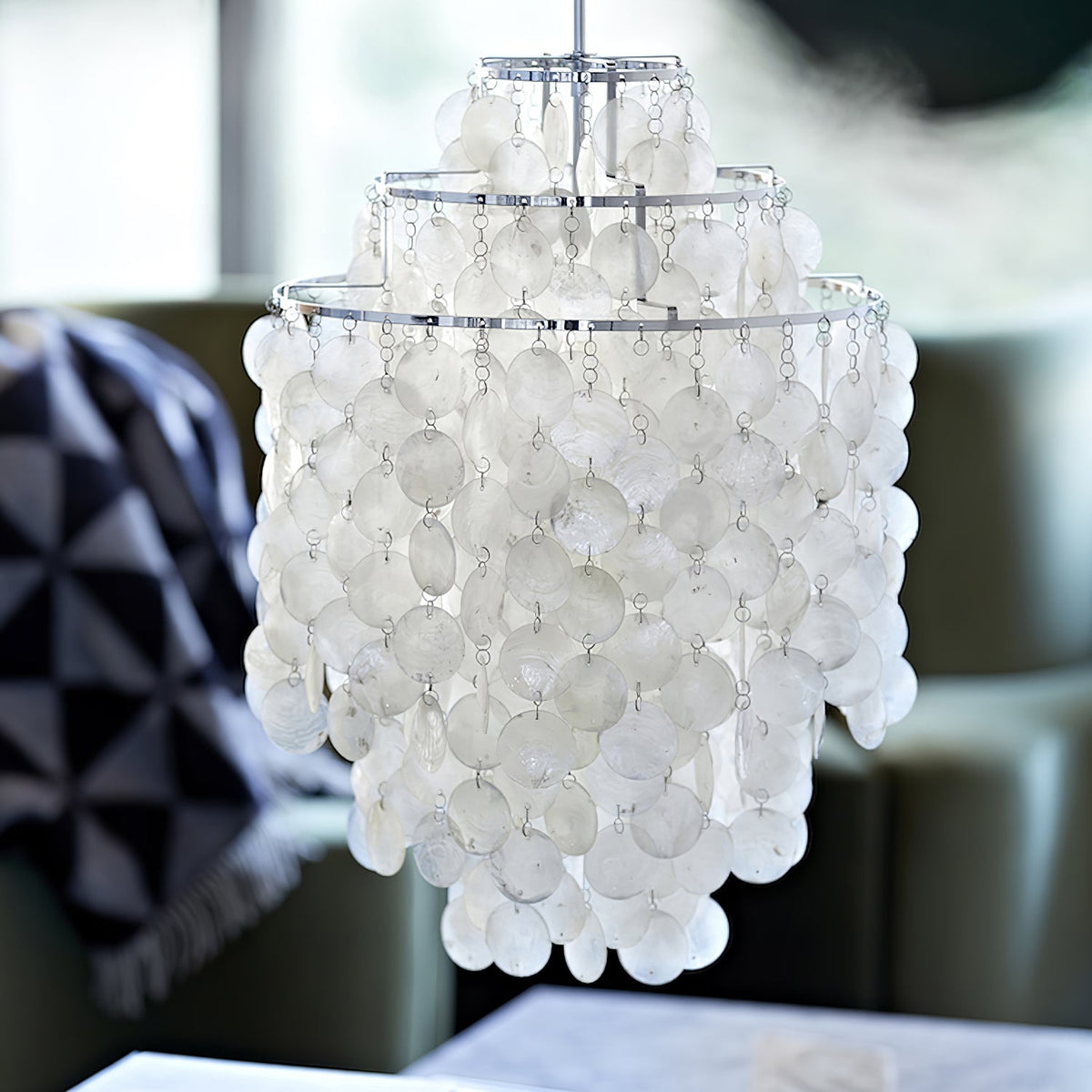 Lustra Suspension Lampe Anneau Rond en Coquillage - Neutralighting