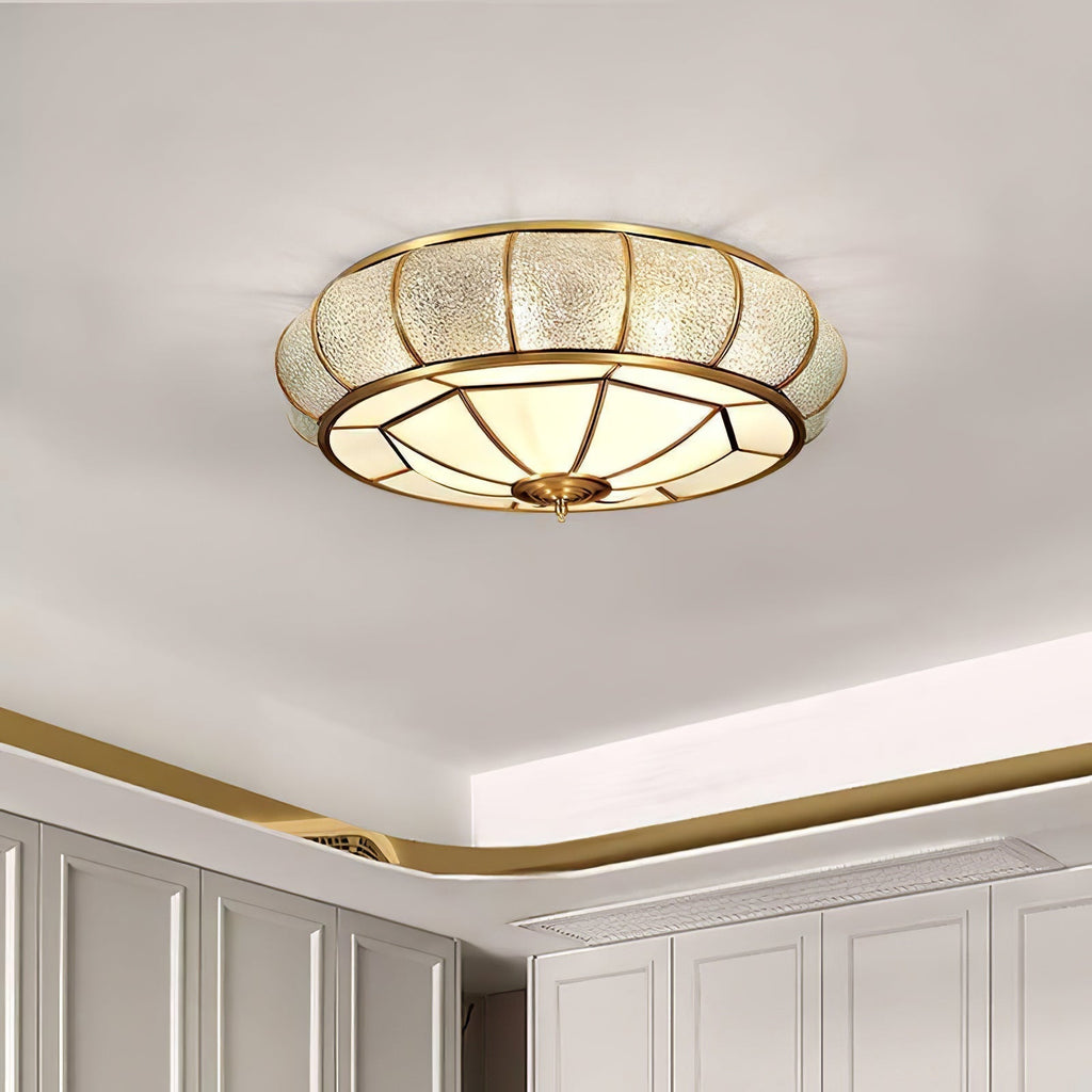 Zothaus Traditional Round Textured Glass Ceiling Light - Neutralighting