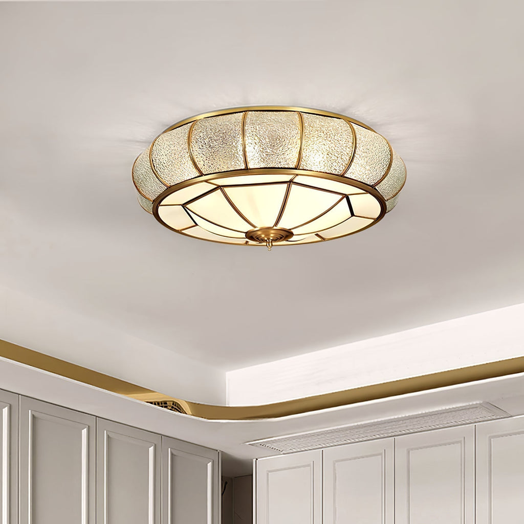Zothaus Traditional Round Textured Glass Ceiling Light - Neutralighting
