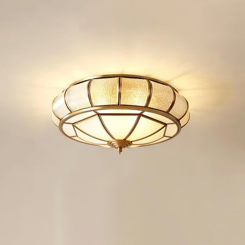 Zothaus Traditional Round Textured Glass Ceiling Light - Neutralighting