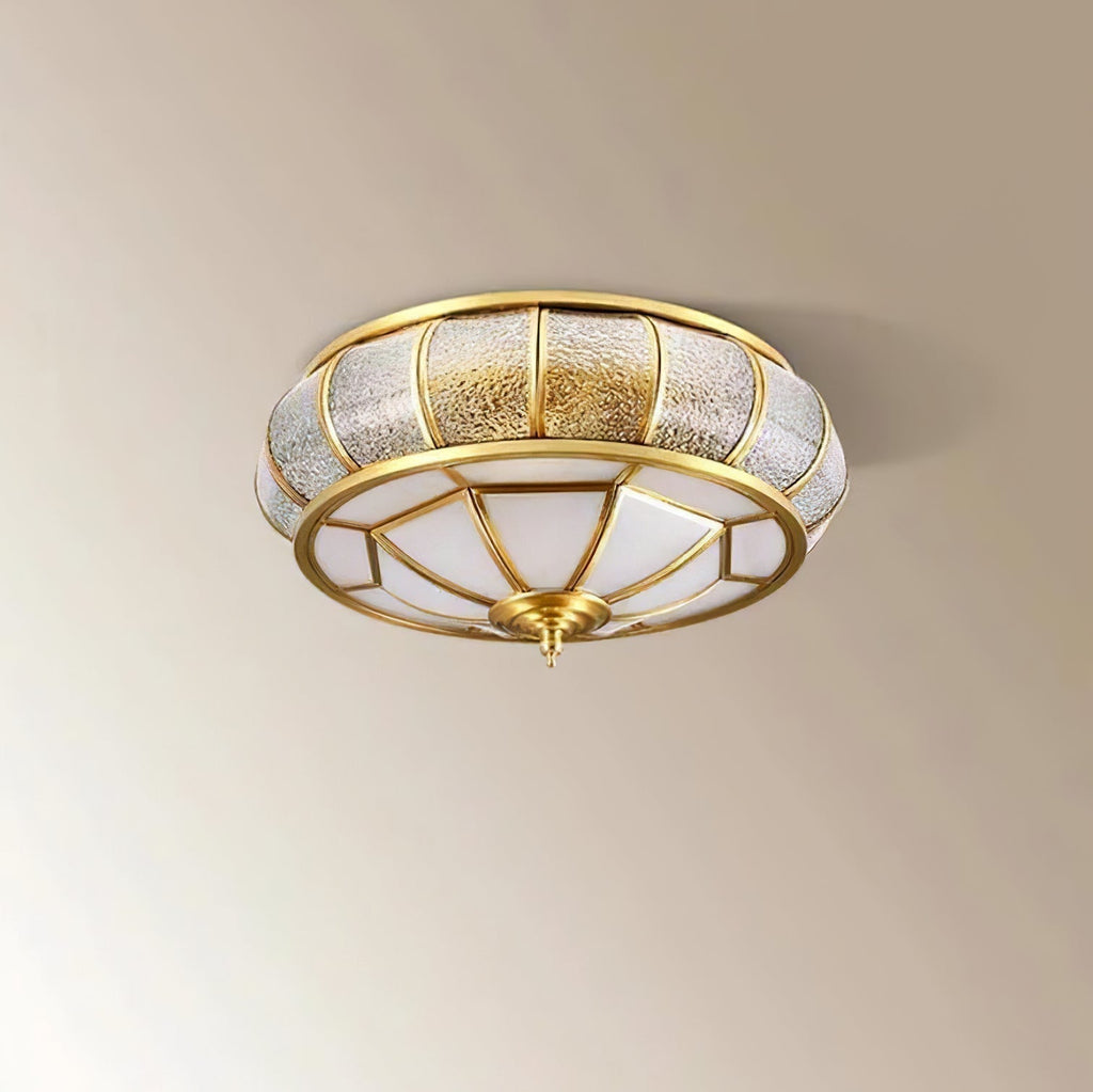 Zothaus Traditional Round Textured Glass Ceiling Light - Neutralighting