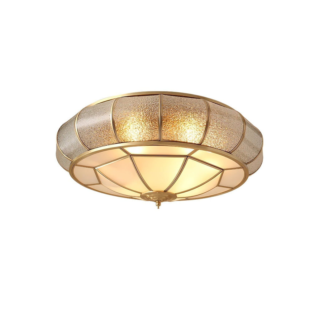 Zothaus Traditional Round Textured Glass Ceiling Light - Neutralighting